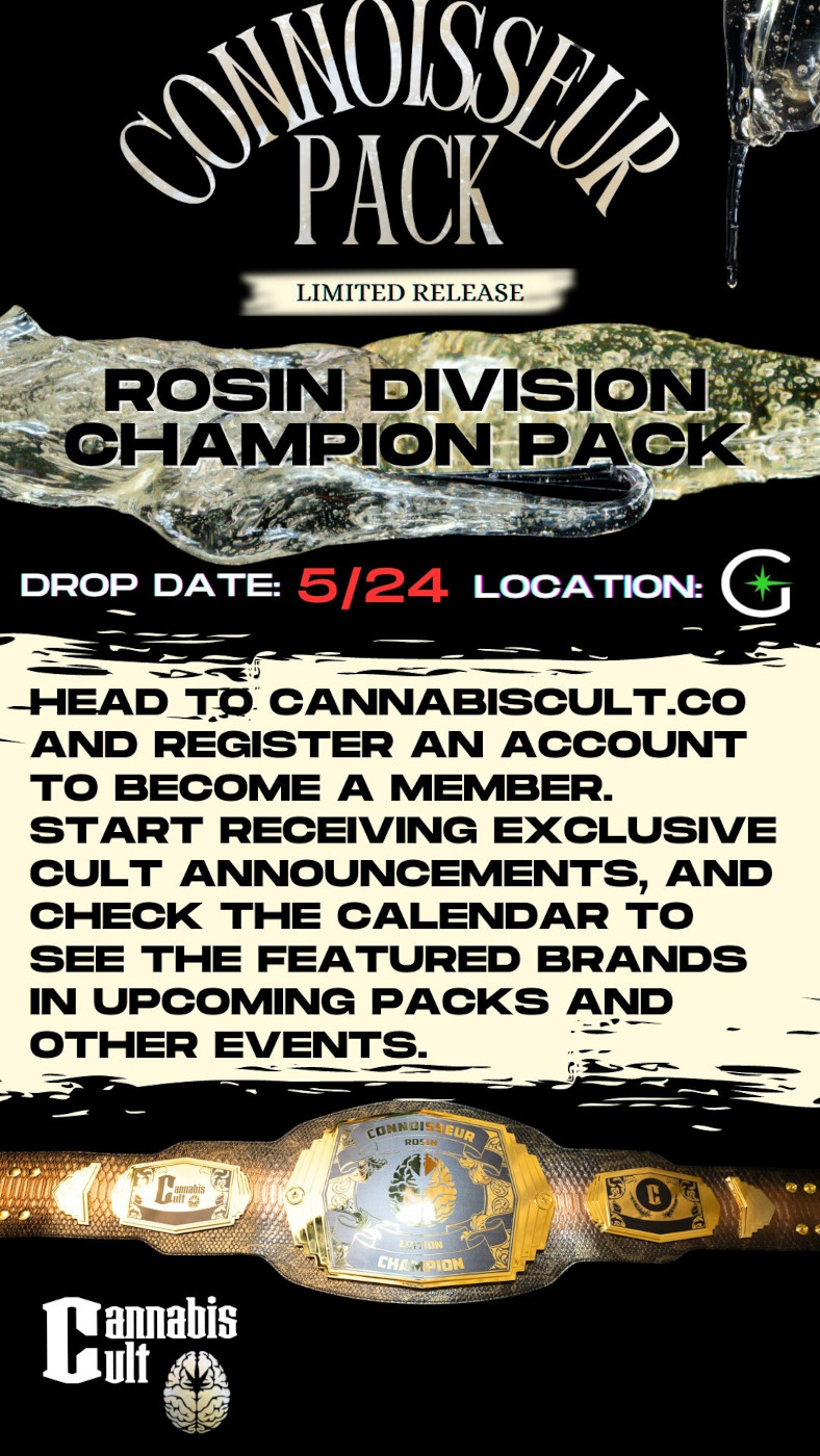 Teaser image for the next round of the Cannabis Cult's Connoisseur Challenge featuring a limited edition Rosin Division.